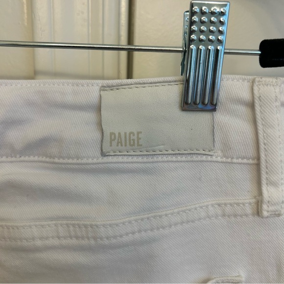 PAIGE White Laurel Canyon High Rise Flare Bootcut Jeans Size 30 Raw Hem - Picture 8 of 12